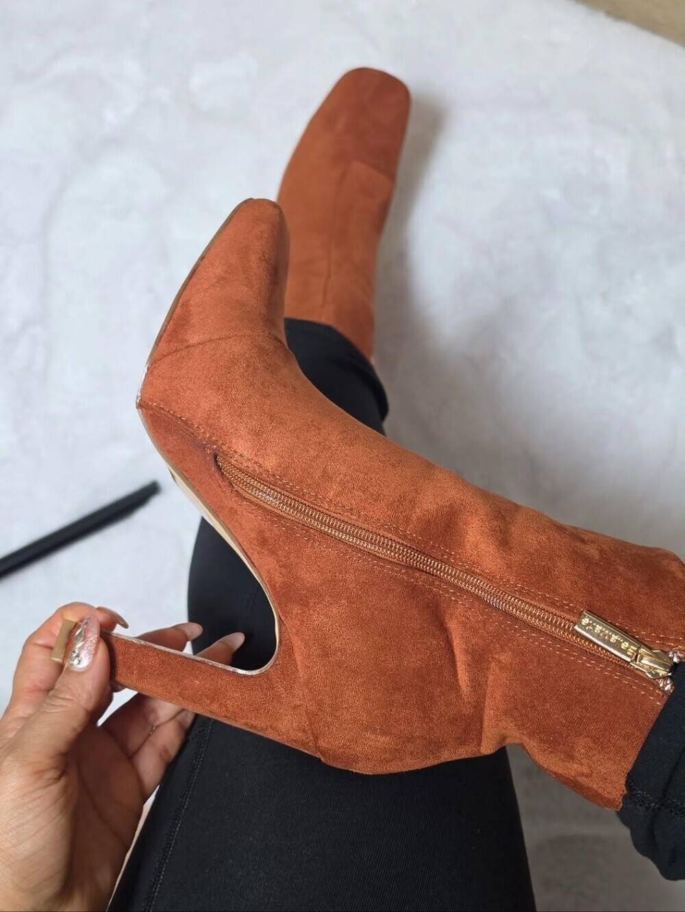 Camel Suede Pointed Toe Block Heel Ankle Boots | Fall Must-Have